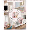 FOHERE Mini Frigo de Chambre 5L/6 Canettes, Frigo Skincare Comestique avec Miroir LED, Fonction Chaud et Froid, Glacière Portabl