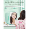 FOHERE Mini Frigo de Chambre 5L/6 Canettes, Frigo Skincare Comestique avec Miroir LED, Fonction Chaud et Froid, Glacière Portabl
