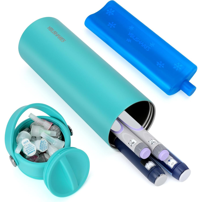 YOUSHARES Pochette Isotherme Insuline, 48H Trousse Isotherme Insuline Voyage pour Diabétique, Boite Isotherme Stylo Insuline Méd