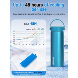 YOUSHARES Pochette Isotherme Insuline, 48H Bouteille Isotherme Stylo Insuline Voyage Affichage Température, Boîte Réfrigérée Tra