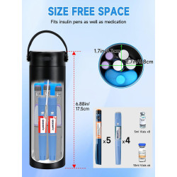 YOUSHARES Pochette Isotherme Insuline, 48H Bouteille Isotherme Stylo Insuline Voyage Affichage Température, Boîte Réfrigérée Tra
