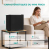 SMETA Petit Frigo 46L, Mini Réfrigérateur, Mini Frigo de Chambre, avec Thermostat Réglable et Porte Réversible, pour Chambre, Bu