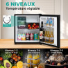SMETA Petit Frigo 46L, Mini Réfrigérateur, Mini Frigo de Chambre, avec Thermostat Réglable et Porte Réversible, pour Chambre, Bu