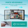 SMETA Petit Frigo 46L, Mini Réfrigérateur, Mini Frigo de Chambre, avec Thermostat Réglable et Porte Réversible, pour Chambre, Bu