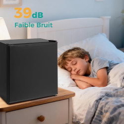 SMETA Petit Frigo 46L, Mini Réfrigérateur, Mini Frigo de Chambre, avec Thermostat Réglable et Porte Réversible, pour Chambre, Bu