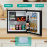 SMETA Petit Frigo 46L, Mini Réfrigérateur, Mini Frigo de Chambre, avec Thermostat Réglable et Porte Réversible, pour Chambre, Bu