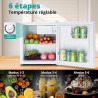 SMETA Petit Frigo 46L, Mini Frigo Silencieux 220V, Mini Réfrigérateur avec Thermostat Réglable, Porte Réversible, pour Chambre, 
