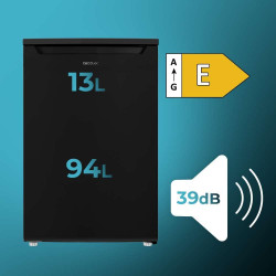 Cecotec mini réfrigérateur 107 l bolero coolmarket tt 107 noir. mini bar, classe énergétique e, température réglable, tiroir à l