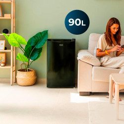 Cecotec mini frigo bolero coolmarket tt 90 noir e. mini réfrigérateur compact 90 l, porte réversible, 5 niveaux de température, 