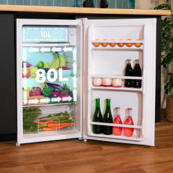 Cecotec mini réfrigérateur bolero coolmarket tt 90 blanc e. capacité de 90 l, classe e, porte réversible, température réglable, 