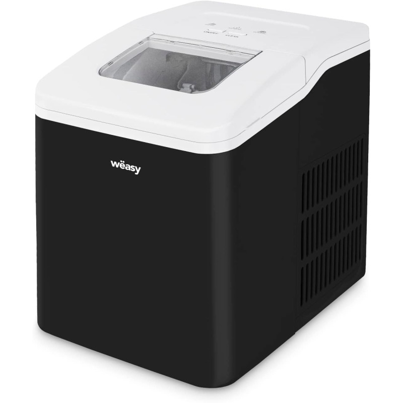 Machine à Glaçons KW12, Prêt en 6min, Fonction Autonettoyante, 12kg en 24h, Electrique, Bac Amovible, Silencieuse 1,5L, Pelle à 