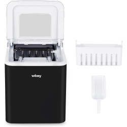 Machine à Glaçons KW12, Prêt en 6min, Fonction Autonettoyante, 12kg en 24h, Electrique, Bac Amovible, Silencieuse 1,5L, Pelle à 