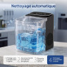 ROVSUN Machine à Glaçons, 12kg/24h, 9 Glaçons en 6 Minutes, Machine a Glacons Auto-Nettoyante, Affichage LED, 2 Tailles de Glaço
