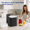 ROVSUN Machine à Glaçons, 12kg/24h, 9 Glaçons en 6 Minutes, Machine a Glacons Auto-Nettoyante, Affichage LED, 2 Tailles de Glaço