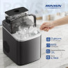 ROVSUN Machine à Glaçons, 18kg/24h, 12 Glaçons en 8 Minutes, Machine a Glacons Auto-Nettoyante, Affichage LED, Indicateurs eau/g