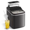 ROVSUN Machine à Glaçons, 18kg/24h, 12 Glaçons en 8 Minutes, Machine a Glacons Auto-Nettoyante, Affichage LED, Indicateurs eau/g