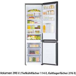 Samsung réfrigérateur-congélateur - réfrigérateur congélateur - 203 cm - volume total : 390 l - congélateur : 114 l - mode ai en