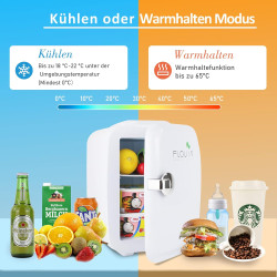 Mini Frigo portable 4 l avec fonction de refroidissement et de maintien au chaud, AC 220 V dans la maison/la prise DC 12 V dans 