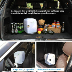 Mini Frigo portable 4 l avec fonction de refroidissement et de maintien au chaud, AC 220 V dans la maison/la prise DC 12 V dans 