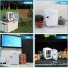 Mini Frigo portable 4 l avec fonction de refroidissement et de maintien au chaud, AC 220 V dans la maison/la prise DC 12 V dans 
