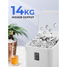 FOHERE Machine à glaçons, glaçons en 5 minutes, 14 kg en 24 heures, mini machine à glaçons autonettoyante, 2 tailles de glaçons 