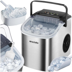 tectake® Machine à glaçons Silencieuse Appareil à glacons, 9 glaçons par cycle, env. 6-13 minutes, Écran tactile, avec Cuillère 