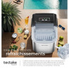 tectake® Machine à glaçons Silencieuse Appareil à glacons, 9 glaçons par cycle, env. 6-13 minutes, Écran tactile, avec Cuillère 