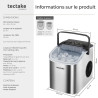 tectake® Machine à glaçons Silencieuse Appareil à glacons, 9 glaçons par cycle, env. 6-13 minutes, Écran tactile, avec Cuillère 