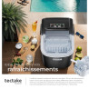tectake® Machine à glaçons Silencieuse Appareil à glacons, 9 glaçons par cycle, env. 6-13 minutes, Écran tactile, avec Cuillère 