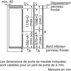 Bosch KIV87NSE0 Série 2 - Réfrigérateur combiné, encastrable, LowFrost