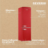 SEVERIN Réfrigérateur Congélateur combiné, Pose libre, Longueur 55 cm, 244 L, Classe D, Combiné Réfrigérateur design Rétro, Roug