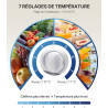 Upstreman 71L Petit Frigo Sans Congélateur, CR71-Argent | 7 niveaux de température 1-10°C, Éclairage LED, 40 dB Silencieux, Écon