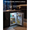 Upstreman 71L Petit Frigo Sans Congélateur, CR71-Argent | 7 niveaux de température 1-10°C, Éclairage LED, 40 dB Silencieux, Écon