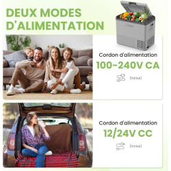 Alpicool CL50 Réfrigérateur de Voiture 45L, Glacière à Compression Neuve 2026, 12V/24V DC 100-240V AC, Réfrigérateur Frigo Voitu