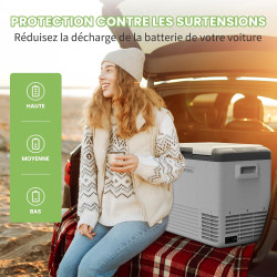 Alpicool CL50 Réfrigérateur de Voiture 45L, Glacière à Compression Neuve 2026, 12V/24V DC 100-240V AC, Réfrigérateur Frigo Voitu