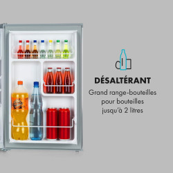 KLARSTEIN Delaware Réfrigérateur, Capacité 76 Litres, 2 Clayettes en Verre Flexibles, Compartiment Congélateur 4 Litres, Range-B
