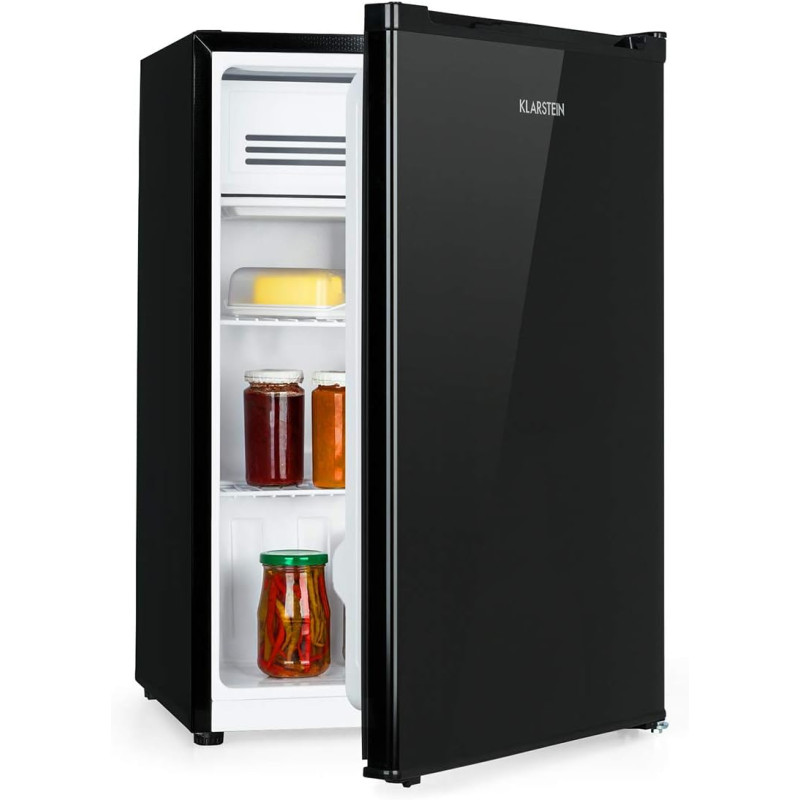 Klarstein Delaware Réfrigérateur, Capacité 76 Litres, 2 Clayettes en Verre Flexibles, Compartiment Congélateur 4 Litres, Range-B