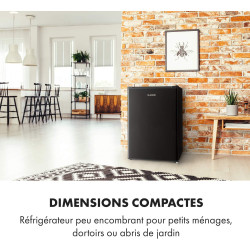 Klarstein Delaware Réfrigérateur, Capacité 76 Litres, 2 Clayettes en Verre Flexibles, Compartiment Congélateur 4 Litres, Range-B