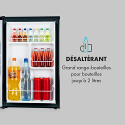 Klarstein Delaware Réfrigérateur, Capacité 76 Litres, 2 Clayettes en Verre Flexibles, Compartiment Congélateur 4 Litres, Range-B