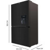 Cecotec Réfrigérateur Américain 4 Portes en Verre de 563 L Bolero CoolMarket 4D 564 Glass E. 183 cm Hauteur, 91 cm Largeur, Dist
