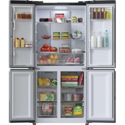 Cecotec refrigerateur congelateur 4 portes française bolero coolmarket 4d 436 noir glass e. réfrigérateur 436l, total no frost, 