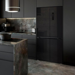 Cecotec refrigerateur congelateur 4 portes française bolero coolmarket 4d 436 noir glass e. réfrigérateur 436l, total no frost, 