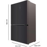 Cecotec Réfrigérateur Américain 4 Portes en Verre 490 L Bolero CoolMarket 4D 490 Glass E. 183 cm Hauteur, 91 cm Largeur, Faible 