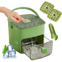 Machine à glaçons avec couvercle à presser et boîte de rangement, 48 grilles réutilisables, bac à glaçons avec tiroir, bac à gla