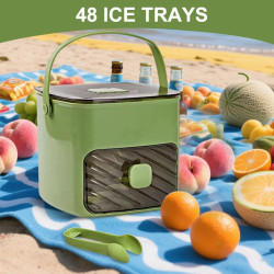 Machine à glaçons avec couvercle à presser et boîte de rangement, 48 grilles réutilisables, bac à glaçons avec tiroir, bac à gla