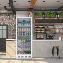METRO Professional Réfrigérateur à boissons GSC4280, Vitrine Réfrigérée, 280 L, Réfrigération Ventilée, 210 W, Avec Serrure, Bla