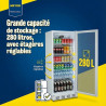 METRO Professional Réfrigérateur à boissons GSC4280, Vitrine Réfrigérée, 280 L, Réfrigération Ventilée, 210 W, Avec Serrure, Bla