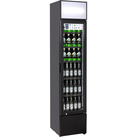 METRO Professional Vitrine à boissons Slim GSC2133B, 133 L, Réfrigération Statique, 200 W, avec Serrure, Noir