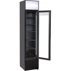 METRO Professional Vitrine à boissons Slim GSC2133B, 133 L, Réfrigération Statique, 200 W, avec Serrure, Noir