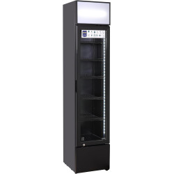 METRO Professional Vitrine à boissons Slim GSC2133B, 133 L, Réfrigération Statique, 200 W, avec Serrure, Noir